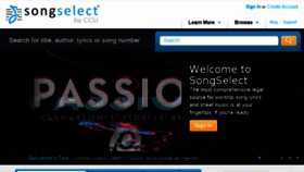 What Songselect.com website looked like in 2016 (8 years ago)