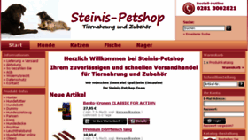 What Steinis-petshop.de website looked like in 2016 (8 years ago)