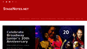 What Stagenotes.com website looked like in 2016 (8 years ago)