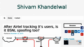 What Shivamkhandelwal.in website looked like in 2016 (8 years ago)