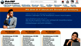 What Shoutcast.web-php.de website looked like in 2016 (8 years ago)