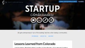 What Startupambassadors.com website looked like in 2016 (8 years ago)