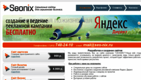 What Seo-nix.ru website looked like in 2016 (9 years ago)