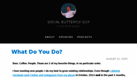 What Socialbutterflyguy.com website looked like in 2016 (7 years ago)