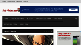 What Sub-anime.com website looked like in 2016 (8 years ago)