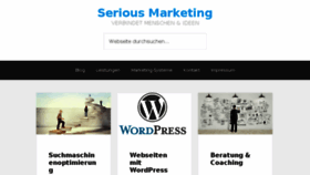 What Seriousmarketing.de website looked like in 2016 (8 years ago)