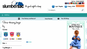 What Slumbersac.co.uk website looked like in 2016 (9 years ago)