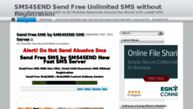 What Sms4send.altervista.org website looked like in 2016 (7 years ago)