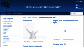 What Subliminalrich.com website looked like in 2016 (7 years ago)