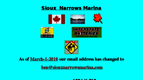 What Siouxnarrowsmarina.com website looked like in 2016 (7 years ago)