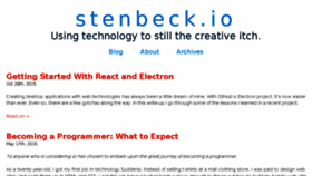 What Stenbeck.io website looked like in 2016 (7 years ago)