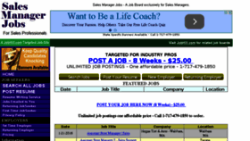 What Salesmanagerjobs.com website looked like in 2016 (7 years ago)