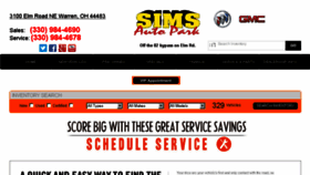 What Simsbuickgmc.com website looked like in 2016 (7 years ago)