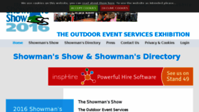 What Showmans-directory.co.uk website looked like in 2016 (7 years ago)