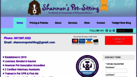 What Shannonspetsitting.net website looked like in 2016 (7 years ago)