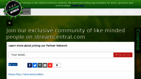 What Streamcentral.com website looked like in 2016 (7 years ago)