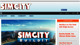 What Simcity.com website looked like in 2016 (7 years ago)