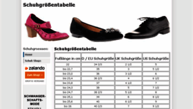 What Schuhgroessentabelle.net website looked like in 2016 (7 years ago)