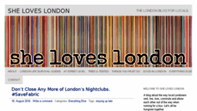 What Sheloveslondon.com website looked like in 2016 (7 years ago)