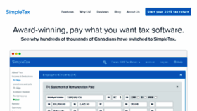 What Simpletax.ca website looked like in 2016 (7 years ago)