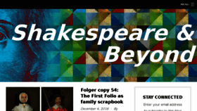 What Shakespeareandbeyond.folger.edu website looked like in 2016 (7 years ago)