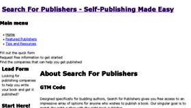 What Searchforpublishers.com website looked like in 2017 (7 years ago)