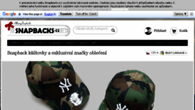 What Snapbacks.cz website looked like in 2017 (7 years ago)