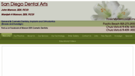 What Sandiegodentalarts.com website looked like in 2017 (7 years ago)