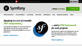 What Symfony.com website looked like in 2017 (6 years ago)