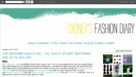 What Sydneysfashiondiary.com website looked like in 2017 (6 years ago)