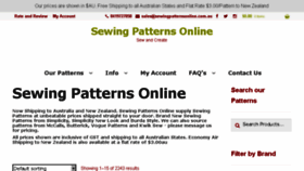 What Sewingpatternsonline.com.au website looked like in 2017 (6 years ago)