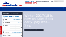 What Skiweekends.com website looked like in 2017 (6 years ago)