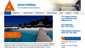 What Sevenholidays.com website looked like in 2017 (6 years ago)