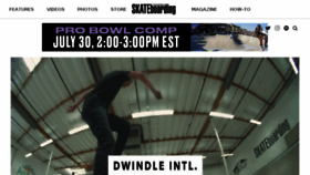 What Skateboarding.com website looked like in 2017 (6 years ago)