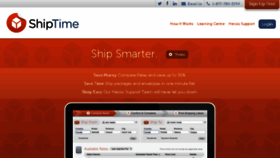 What Shiptime.com website looked like in 2017 (6 years ago)