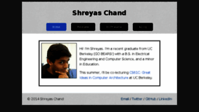 What Shreyaschand.com website looked like in 2017 (6 years ago)