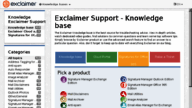 What Support.exclaimer.com website looked like in 2017 (6 years ago)