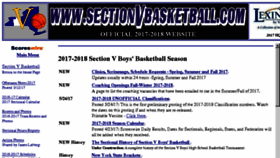 What Sectionvbasketball.com website looked like in 2017 (6 years ago)