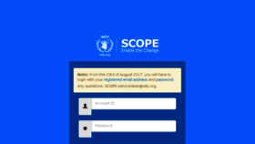 What Scope.wfp.org website looked like in 2017 (6 years ago)
