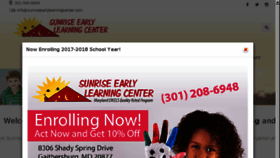 What Sunriseearlylearningcenter.com website looked like in 2017 (6 years ago)