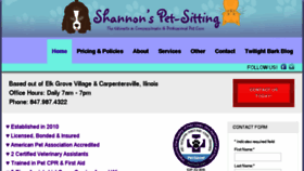 What Shannonspetsitting.net website looked like in 2017 (6 years ago)