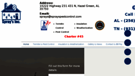 What Sprayspestcontrol.com website looked like in 2017 (6 years ago)