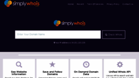 What Simplywhois.com website looked like in 2017 (6 years ago)