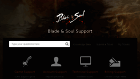 What Support.bladeandsoul.com website looked like in 2017 (6 years ago)