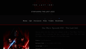 What Starwarthelastjedi.com website looked like in 2017 (6 years ago)