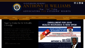 What Senatoranthonyhwilliams.com website looked like in 2017 (6 years ago)