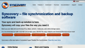 What Syncovery.com website looked like in 2018 (6 years ago)