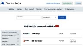What Startupjobs.cz website looked like in 2018 (6 years ago)