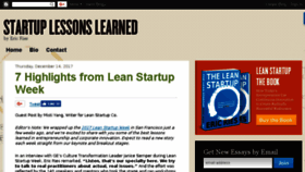 What Startuplessonslearned.com website looked like in 2018 (6 years ago)