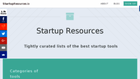 What Startupresources.io website looked like in 2018 (6 years ago)